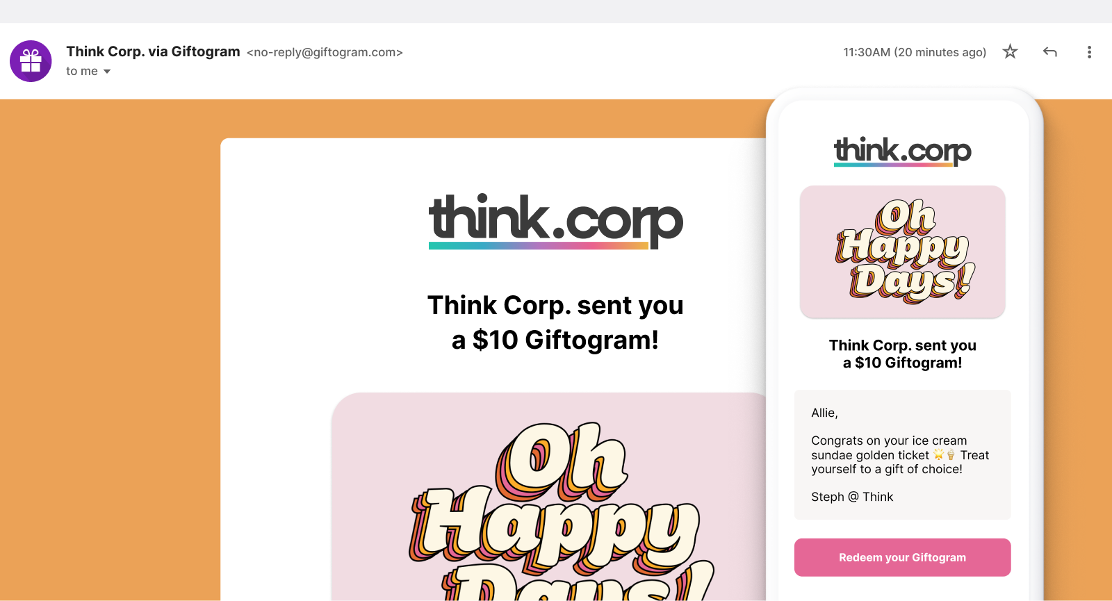 Showcasing Giftogram on desktop and mobile