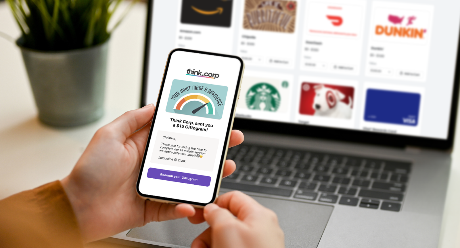 Showcasing Giftogram on mobile and desktop