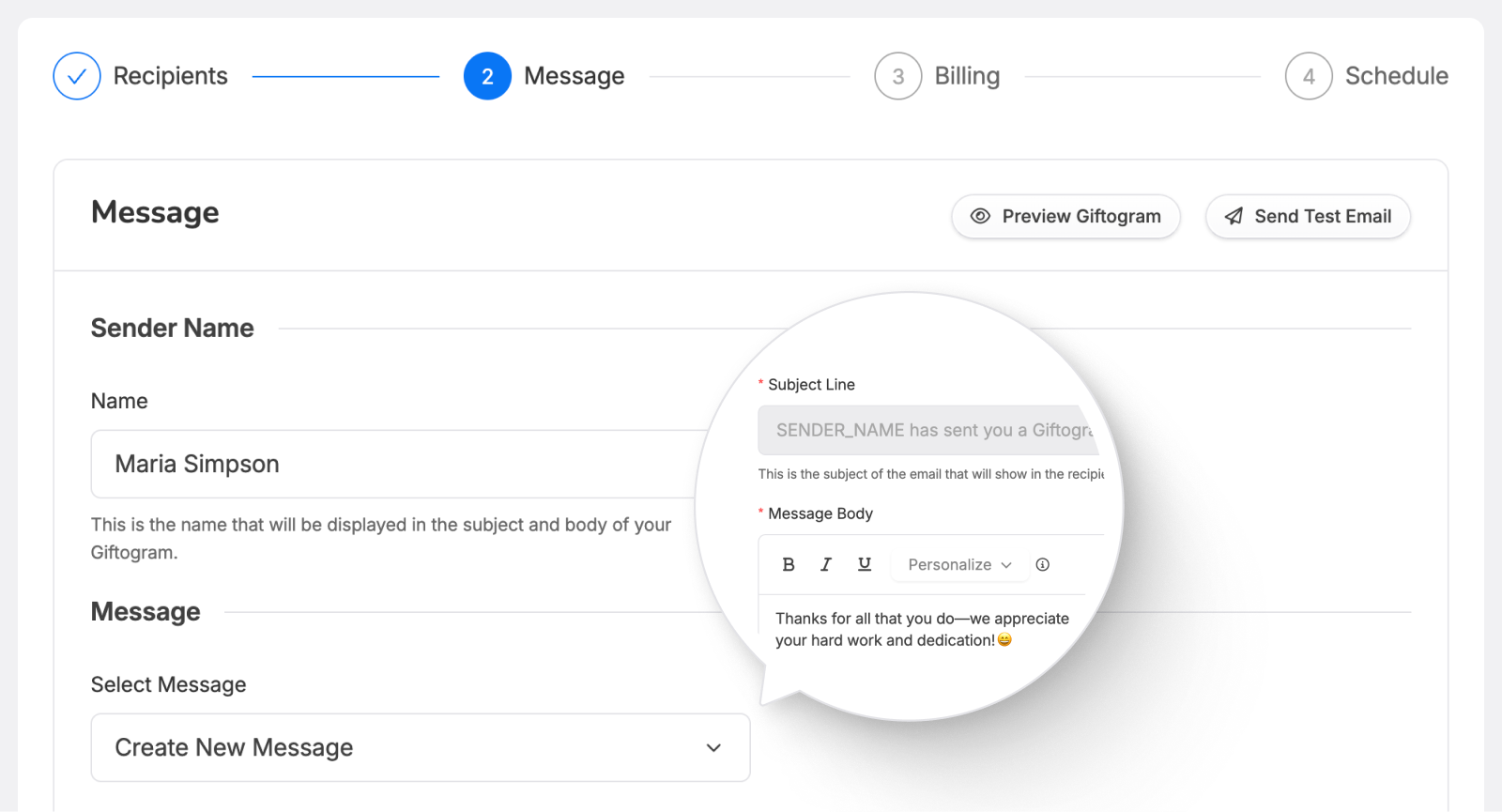 Personalize your message to your recipients