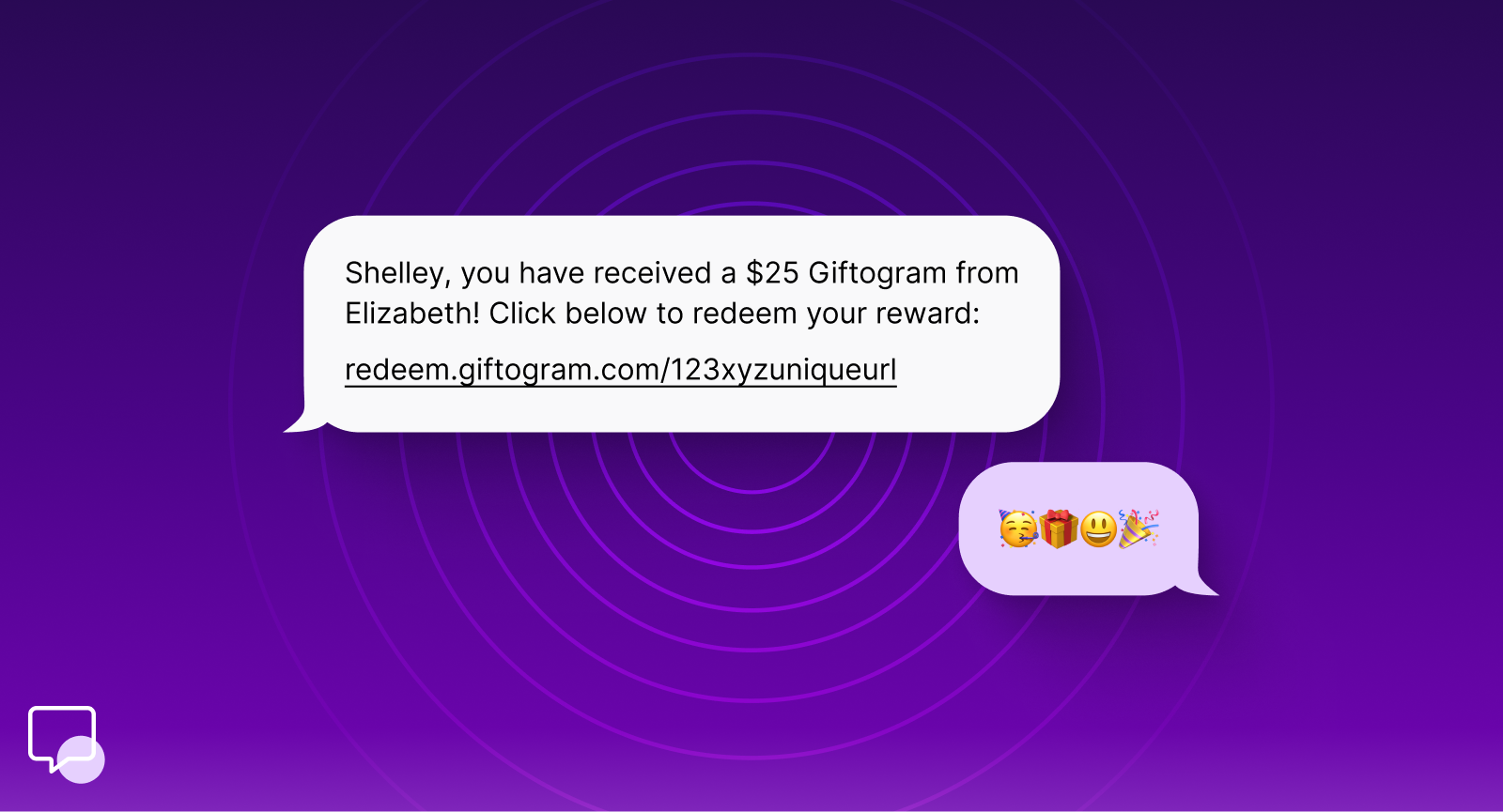 Giftogram SMS delivery example
