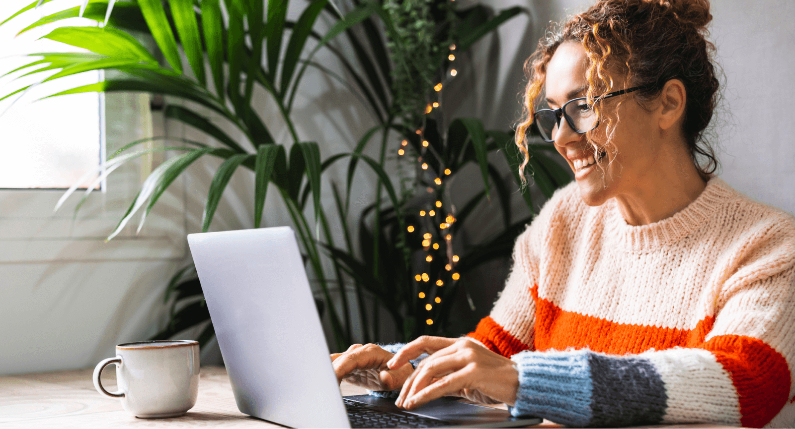 Woman typing on laptop 