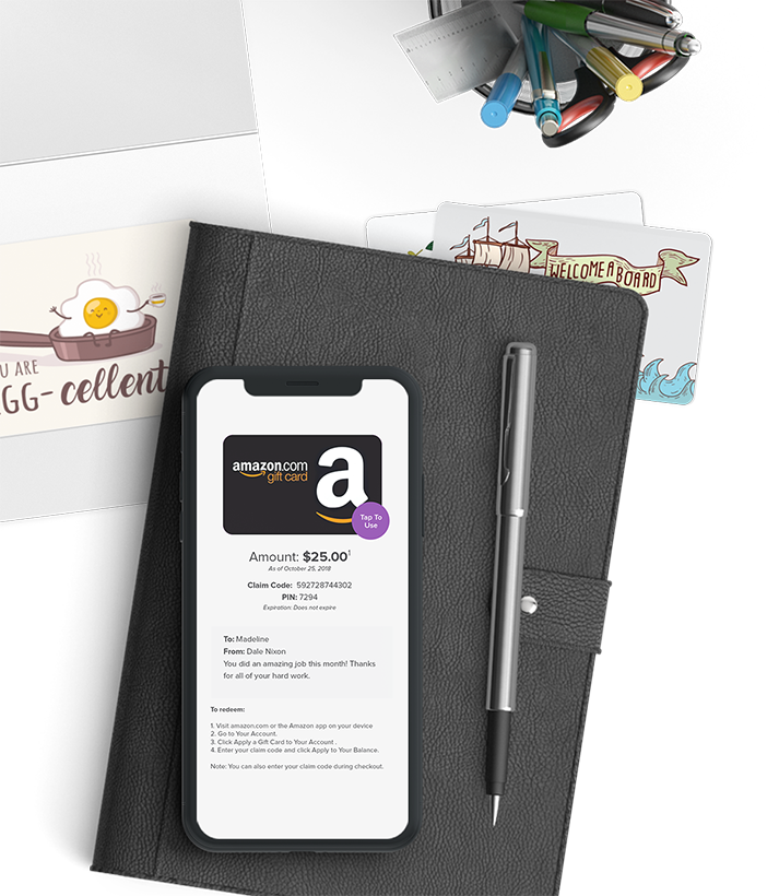 Digital Amazon gift card displaying on a smartphone