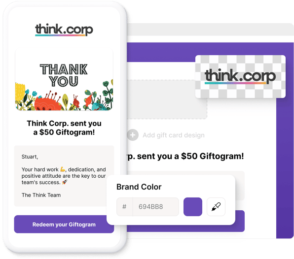 Adding a brand logo to a digital gift card