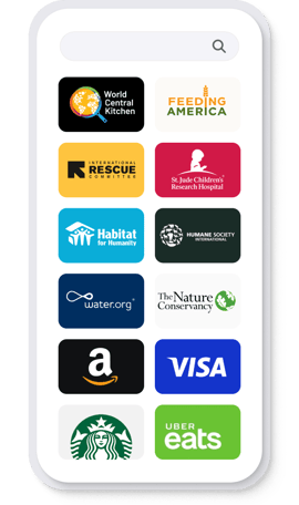 Select a charity of your choice