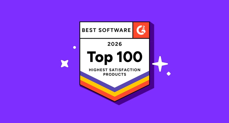 G2 Best Software 2026 Top 100 Highest Satisfaction Products award badge.