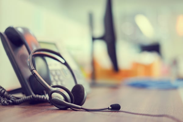 A call center phone setup