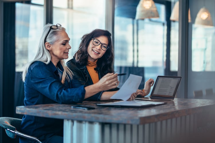 women working on a diverse team