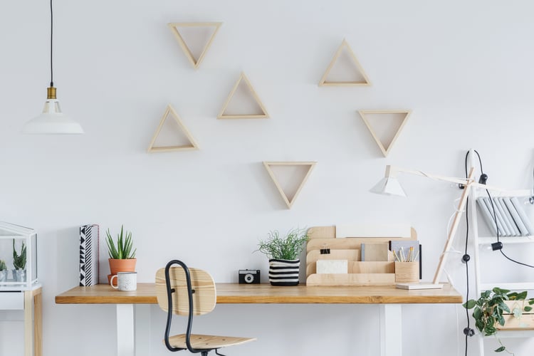 a decorated workspace