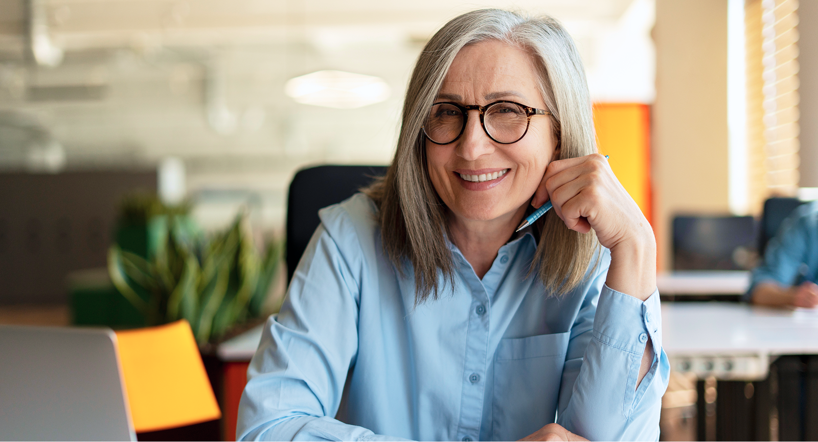 Professional businesswoman smiling