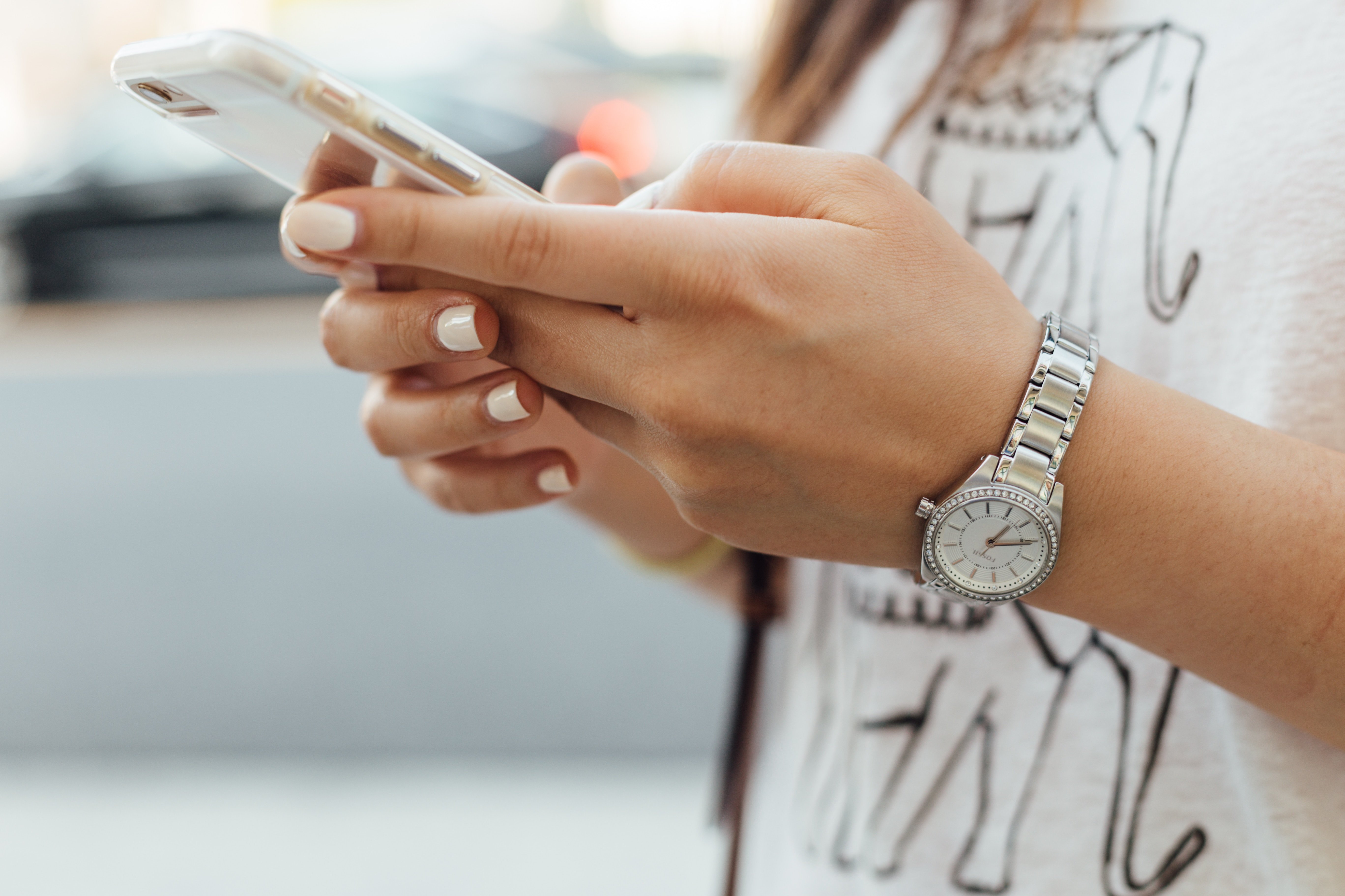 Woman entering a gift card giveaway on social media