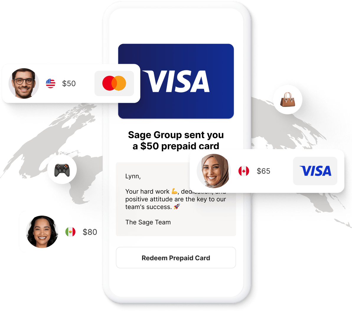 Sending prepaid cards internationally