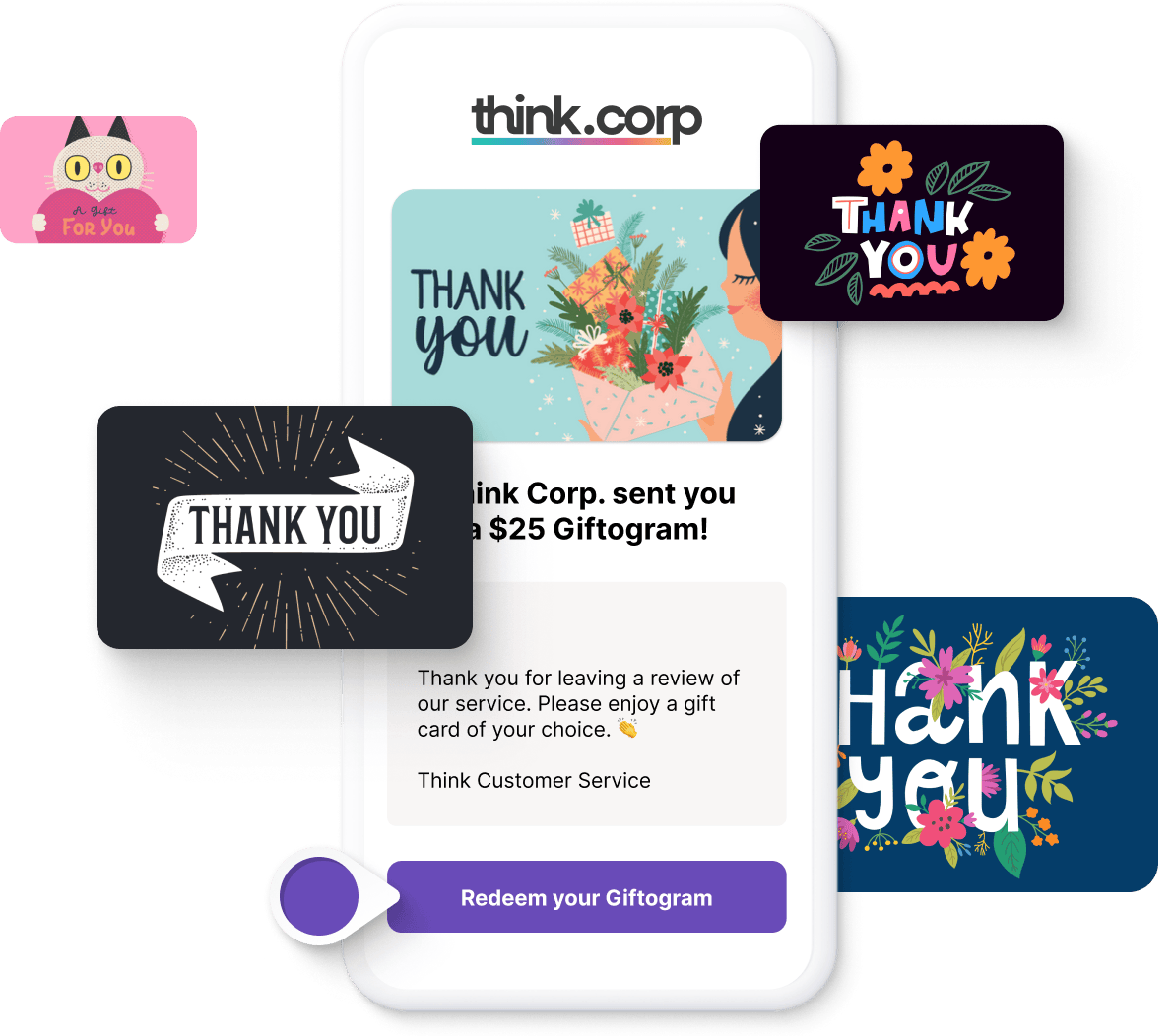 Custom branded gift card rewards
