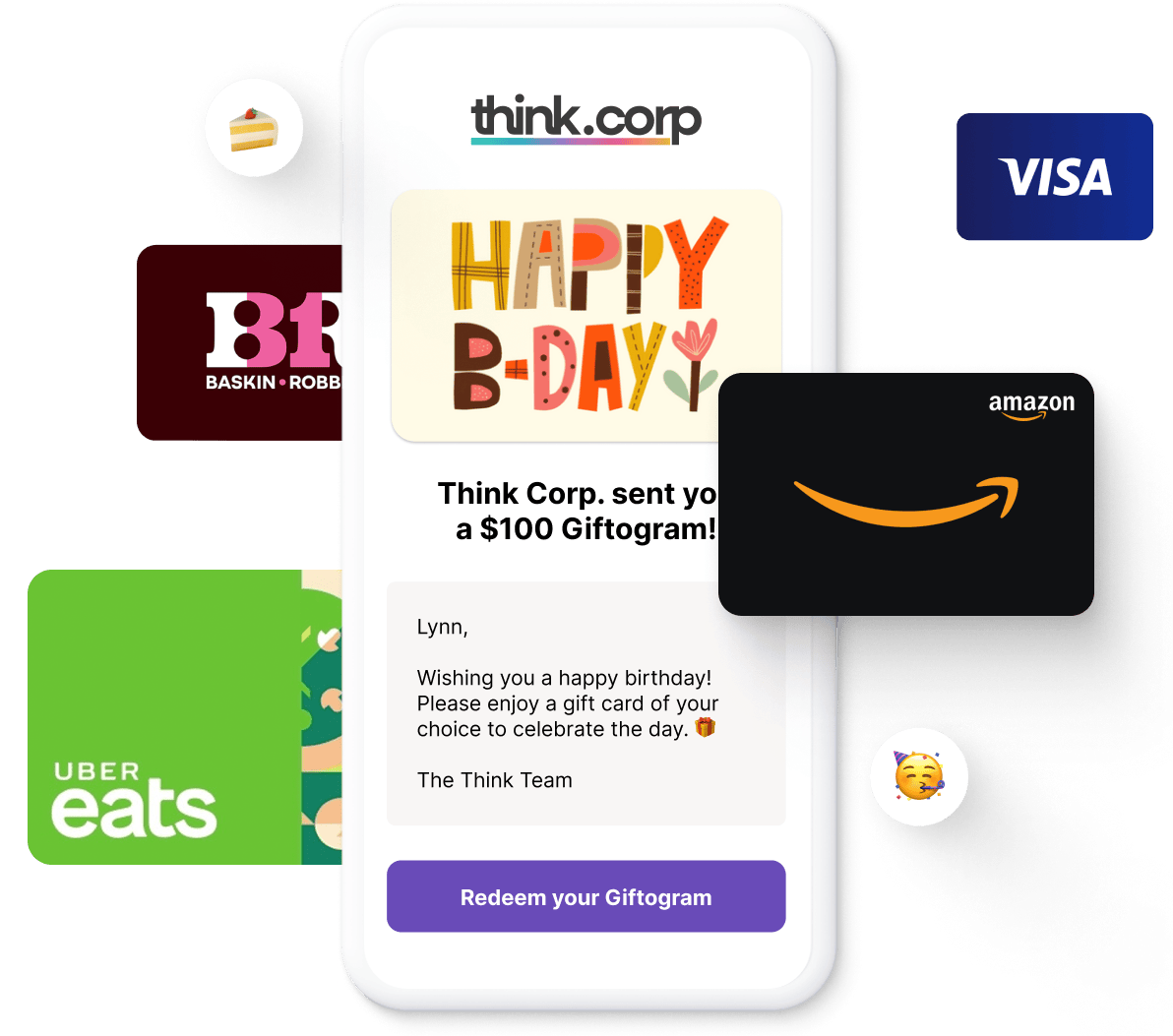 Gift cards for employee birthdays